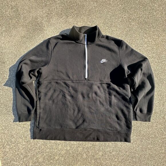 Nike Sportswear Club Fleece Sweatshirt Mens 3XL Tall Black Half Zip DD4732-010 - Picture 1 of 7